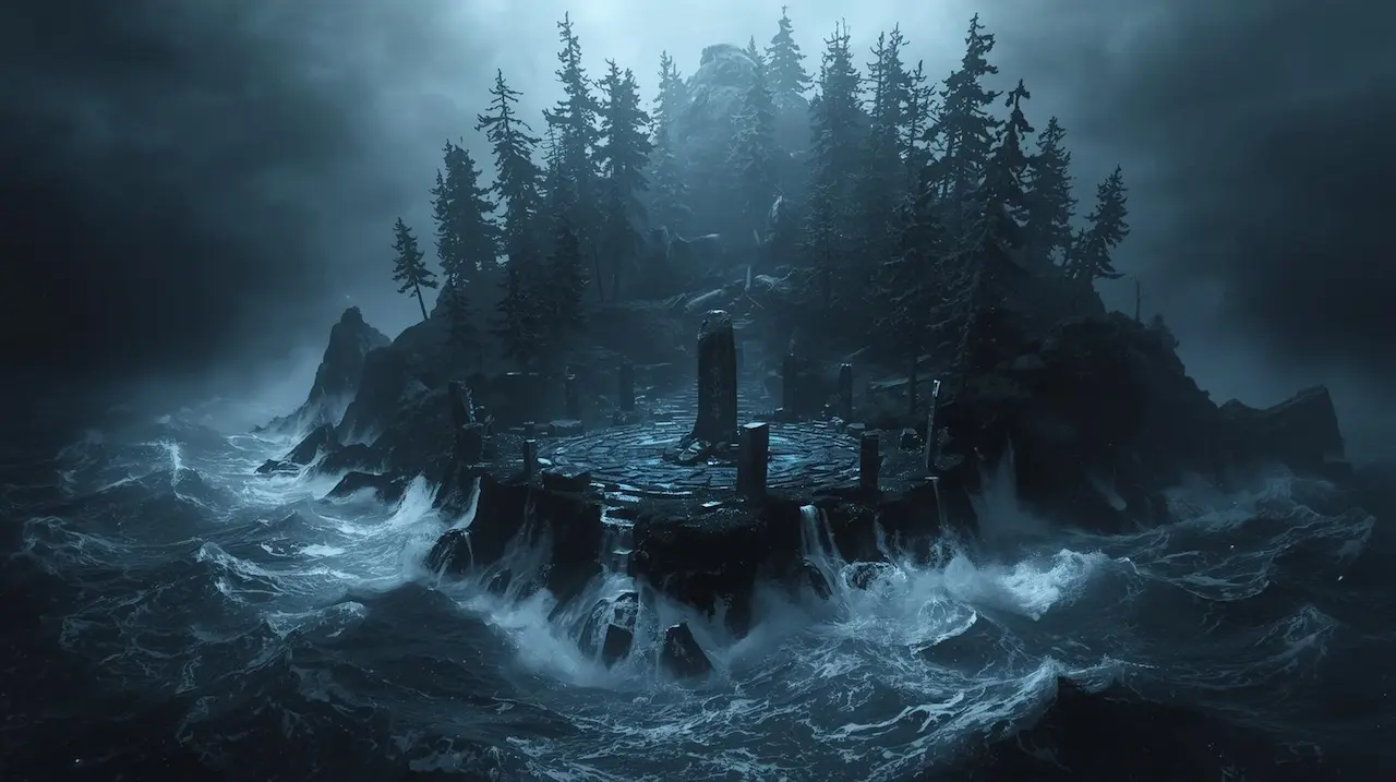 L'ile de NYRHAL dans le roman DES FLAMMES DU SERMENT